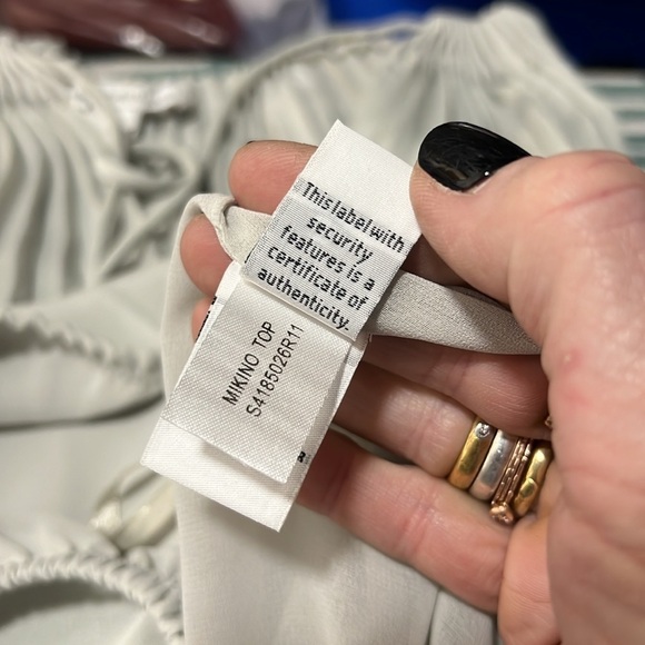 Diane Von Furstenberg Mikino Mint Colored Pleated Neckline Long Sleeve Blouse 2 - Picture 10 of 12